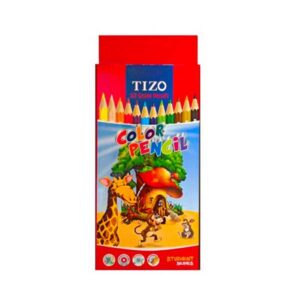 مداد رنگي 12 رنگ مقوايي tizo _کد 1391_پخش تحریر جورچین
