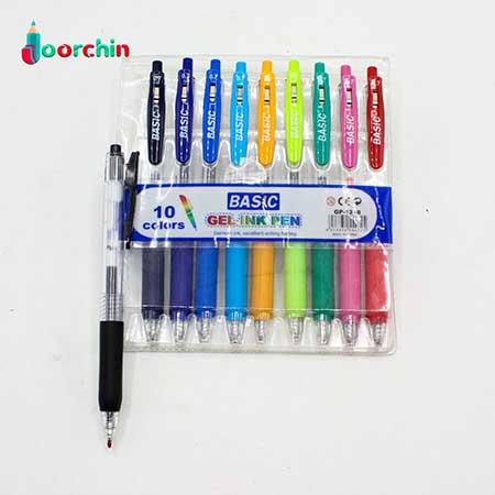 خودکار فشاری بیسیک 10 رنگ BASIC _ کد 2337_ عمده فروشی لوازم تحریر جورچین