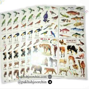 برچسب حیوانات ترکیبی (200عددی) _ کد 2450 _خرید عمده لوازم تحریر