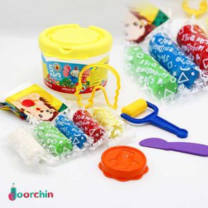 خمیربازی-سطلی-5-رنگ-آریا _ عمده فروشی لوازم تحریر جورچین