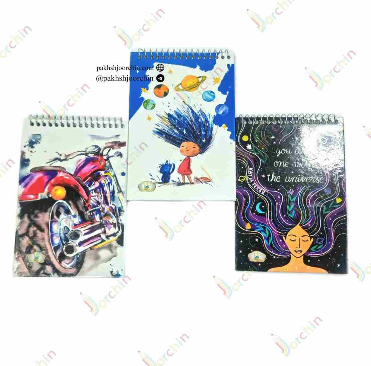 دفتر یادداشت سایز 1.8 جلد سخت فانتزی( 6عددی)_کد 2593 _ خرید عمده لوازم تحریر