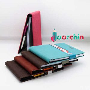 دفتر یادداشت خبرنگاری چرم خودکار دار نیلای _ کد2633 _ لوازم تحریر عمده