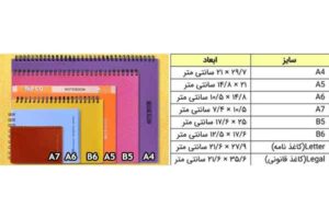 راهنمای-سایز-دفتر