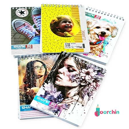 دفترچه یادداشت طلقی سایز1.8 فنردوبل شفیعی65 _ تحریر عمده